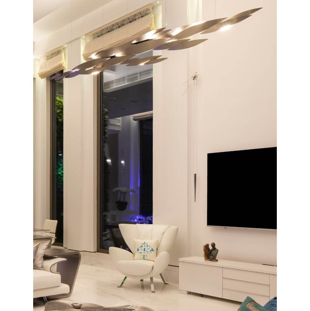 Terzani 0N80SL9C8ALW Brushed Gold Xlarge Linear Chandelier Image 4