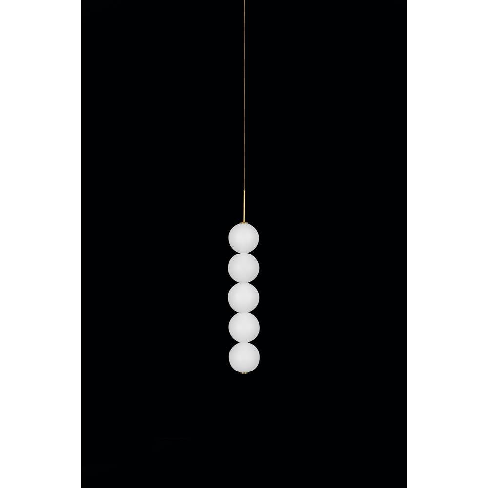 Terzani 0V01SE8BAP15 Brass,Satin White Small Pendant Light 5 Spheres With Canopy Image 1
