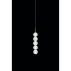 Terzani 0V01SE8BAP15 Brass,Satin White Small Pendant Light 5 Spheres With Canopy Image 1