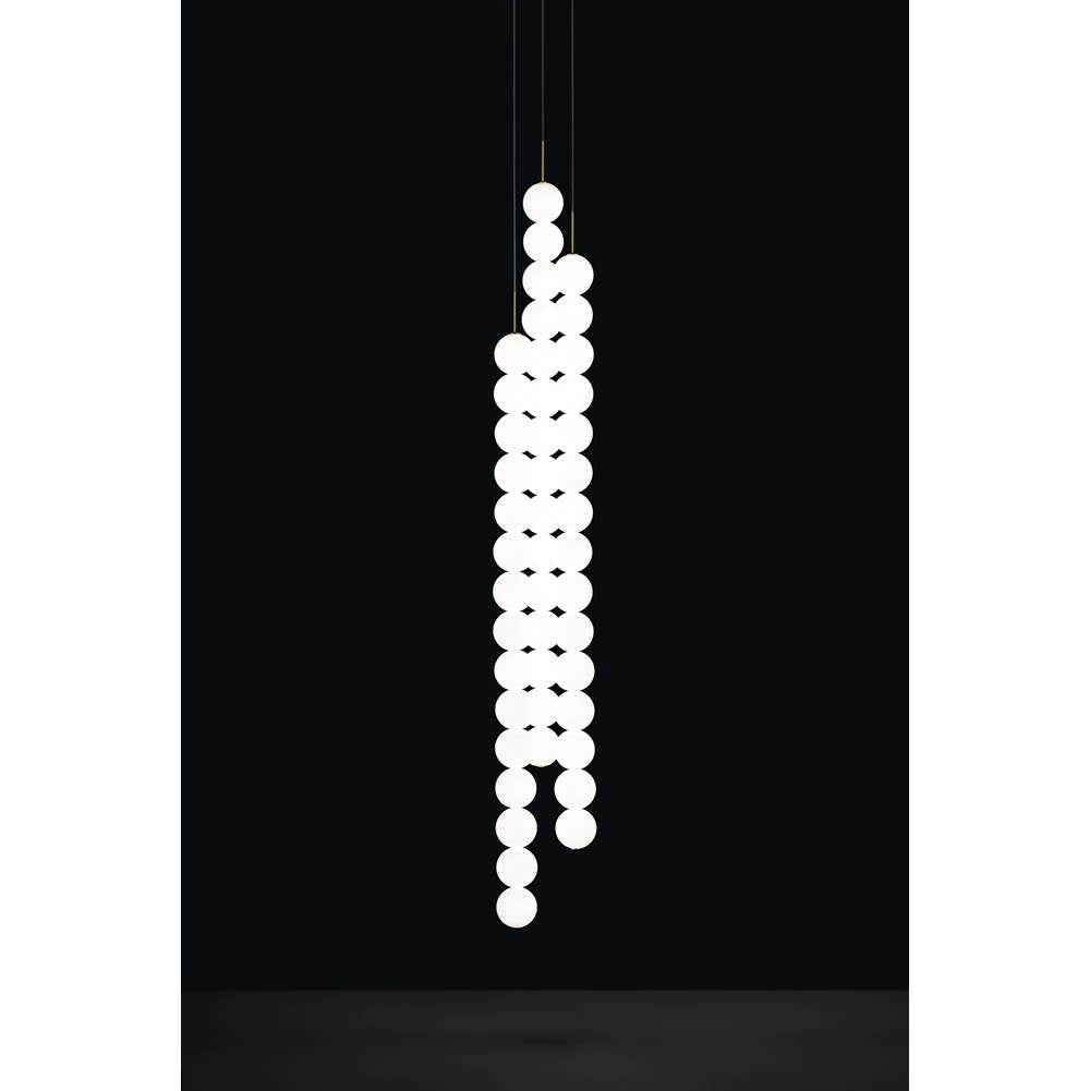 Terzani 0V03SM3BAP2B Brass,Satin White 3 Large Round Multi Light Pendant  15 Spheres Image 1