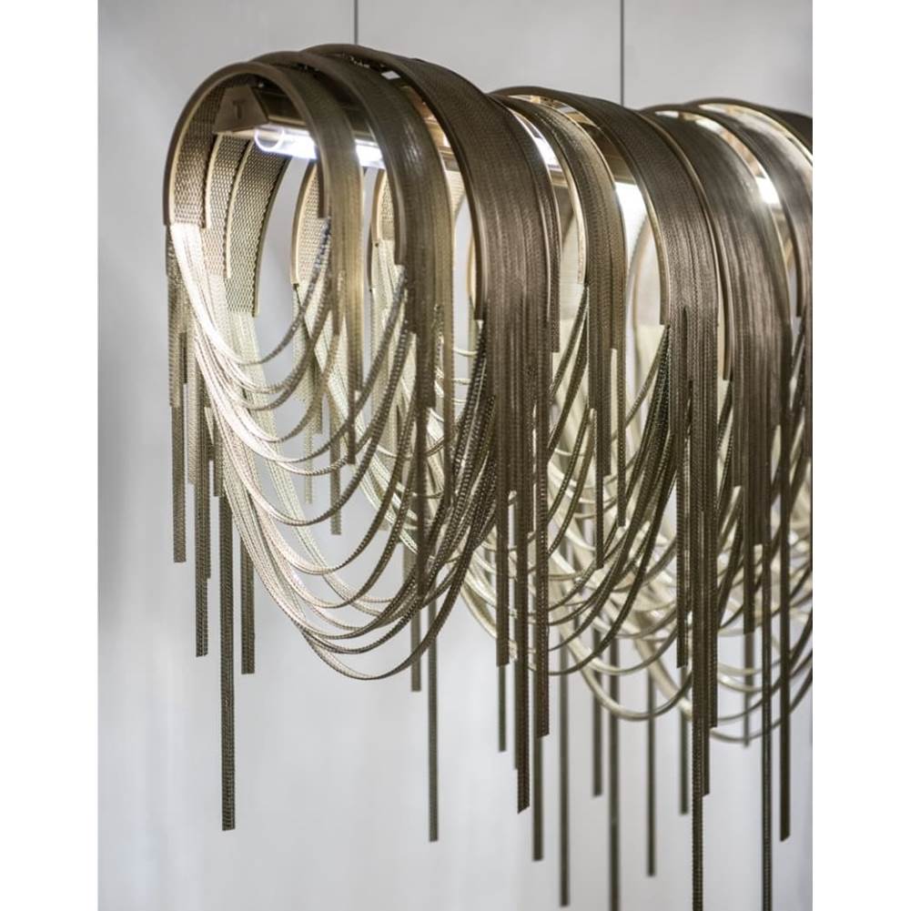 Terzani 0L63SF7C8AW Brushed Bronze Small Linear Chandelier Image 1