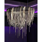 Terzani 0L63SE7C8AW Nickel Small Linear Chandelier Image 1