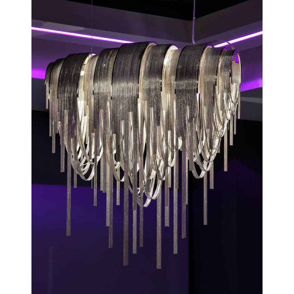 Terzani 0L63SE7C8A Nickel Small Linear Chandelier Image 1