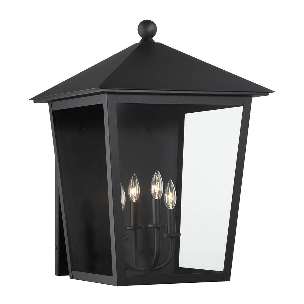 The Great Outdoors Noble Hill Noble Hill 4-light Sand Coal Wall Mount With Clear Glass Shade