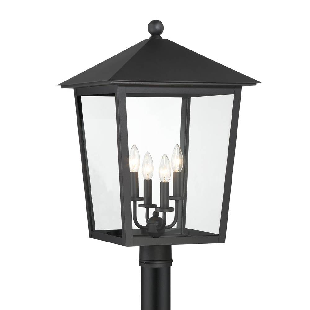 The Great Outdoors Noble Hill Noble Hill 4-light Sand Coal Outdoor Post Light With Clear Glass Shade