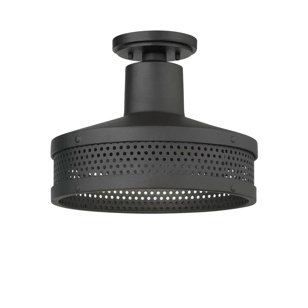 The Great Outdoors Abalone Point Abalone Point 1-light Sand Coal Outdoor Flush Mount