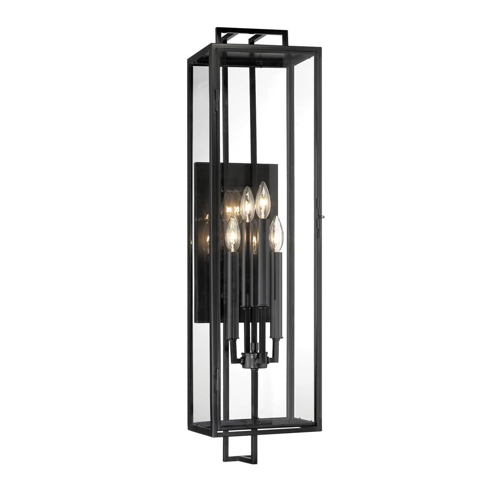 The Great Outdoors Knoll Road Knoll Road 4-light Coal Outdoor Wall Mount With Clear Glass Shade