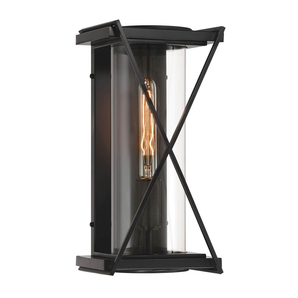 The Great Outdoors 77600-899 Dark Matte Black 1 Light Outdoor Sconce Image 1