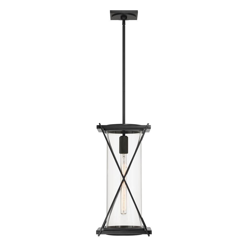 The Great Outdoors 77604-899 Dark Matte Black 1 Light Outdoor Pendant Image 2