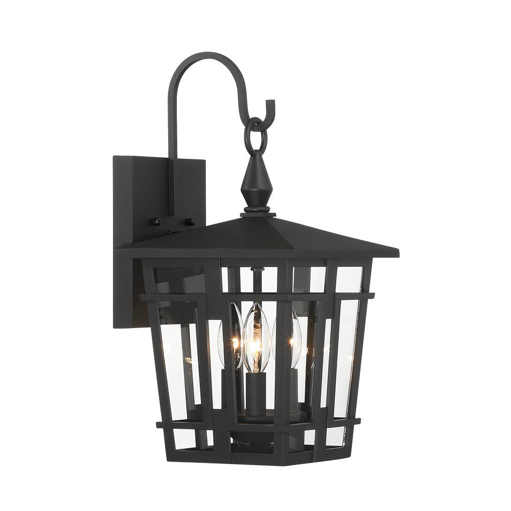 The Great Outdoors 77901-66 Sand Coal 3 Light Outdoor Wall Sconce Image 6