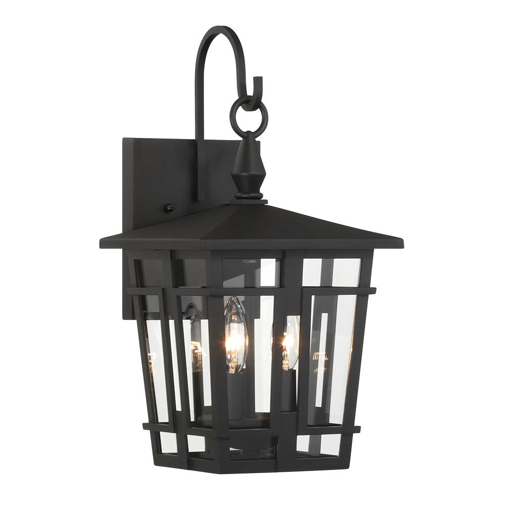 The Great Outdoors 77901-66 Sand Coal 3 Light Outdoor Wall Sconce Image 1