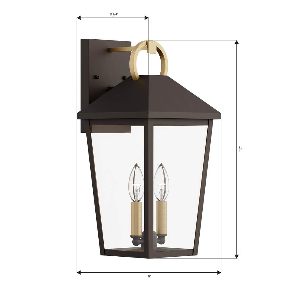 The Great Outdoors 78102-886 Painted Legacy Brass Bayra 17'' High 2-light Outdoor Lantern Image 2