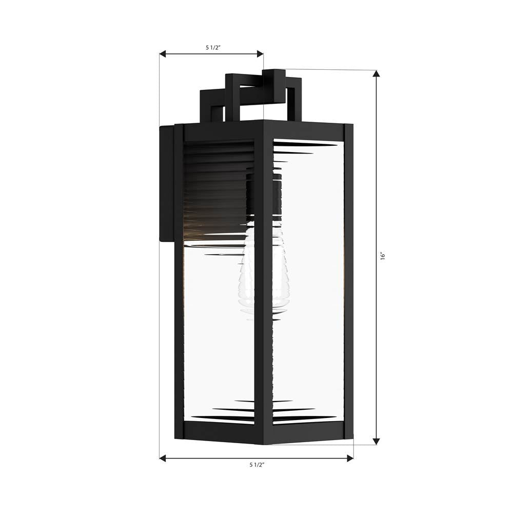 The Great Outdoors 78201-899 Dark Matte Black Edgewood 16'' High 1-light Outdoor Wall Sconce Image 2