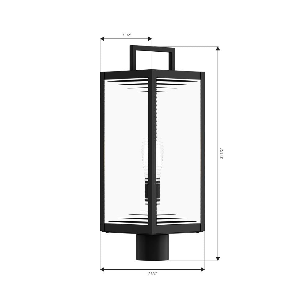 The Great Outdoors 78206-899 Dark Matte Black Edgewood 21.5'' High 1-light Outdoor Post Mount Image 2