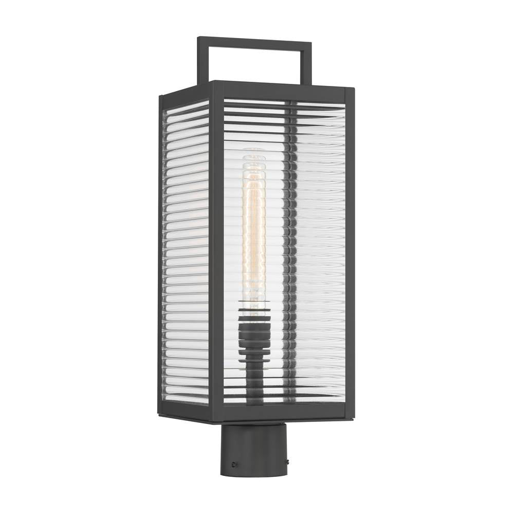 The Great Outdoors 78206-899 Dark Matte Black Edgewood 21.5'' High 1-light Outdoor Post Mount Image 1