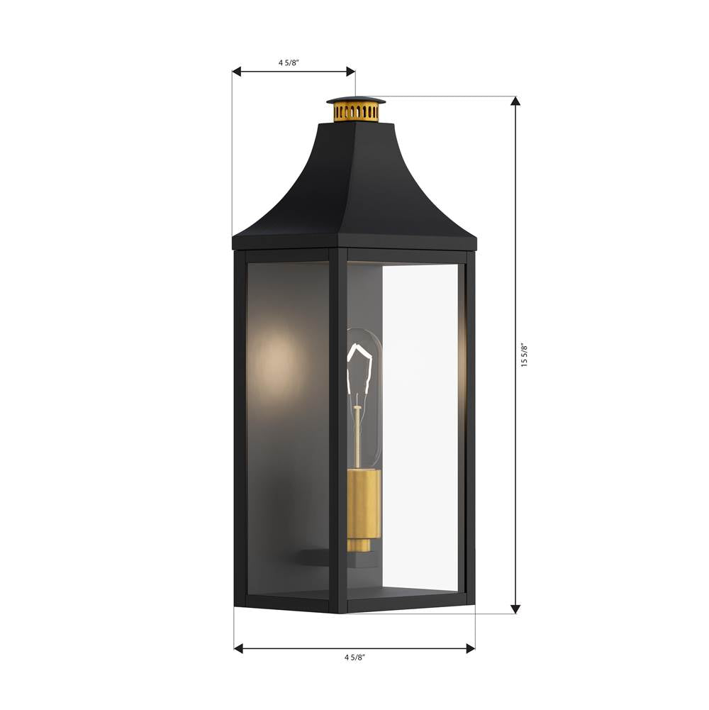 The Great Outdoors 78301-734 Dark Matte Black Hurstborne 15.75'' High 1-light Outdoor Lantern Image 2