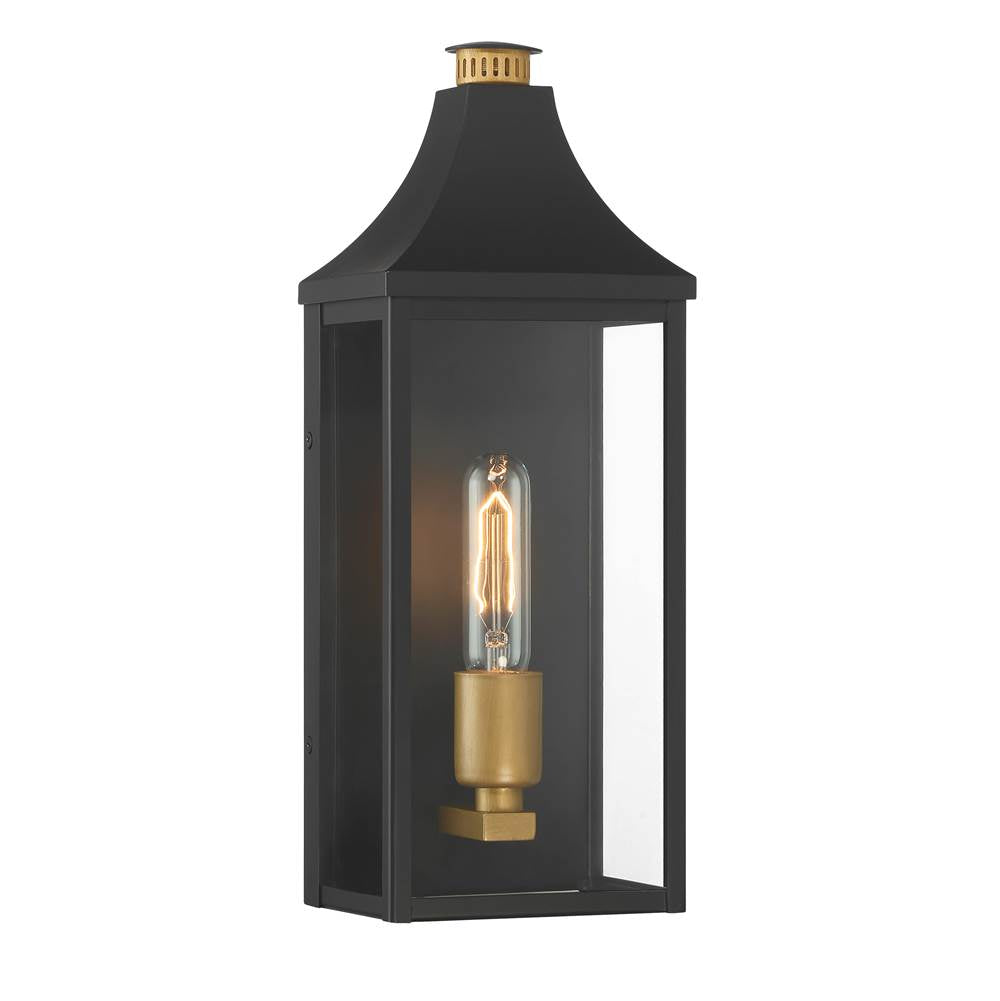 The Great Outdoors 78301-734 Dark Matte Black Hurstborne 15.75'' High 1-light Outdoor Lantern Image 1