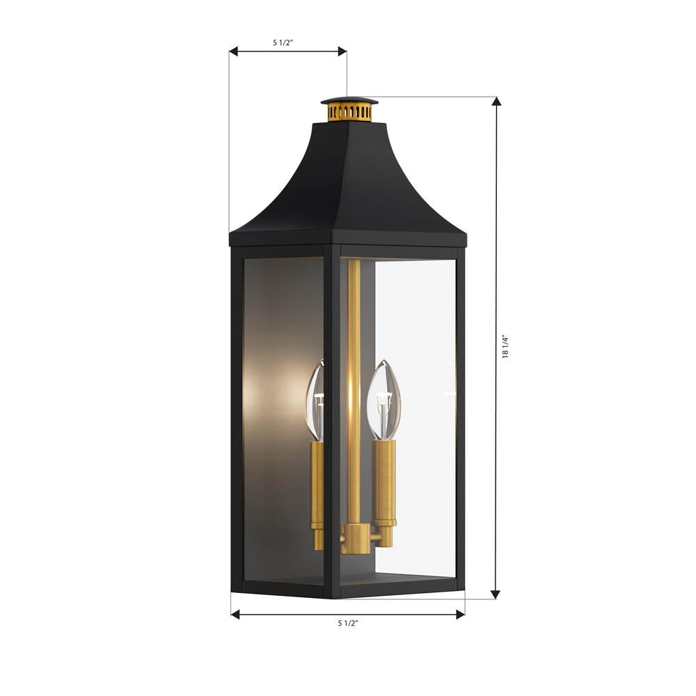 The Great Outdoors 78302-734 Dark Matte Black Hurstborne 18.25'' High 2-light Outdoor Lantern Image 2
