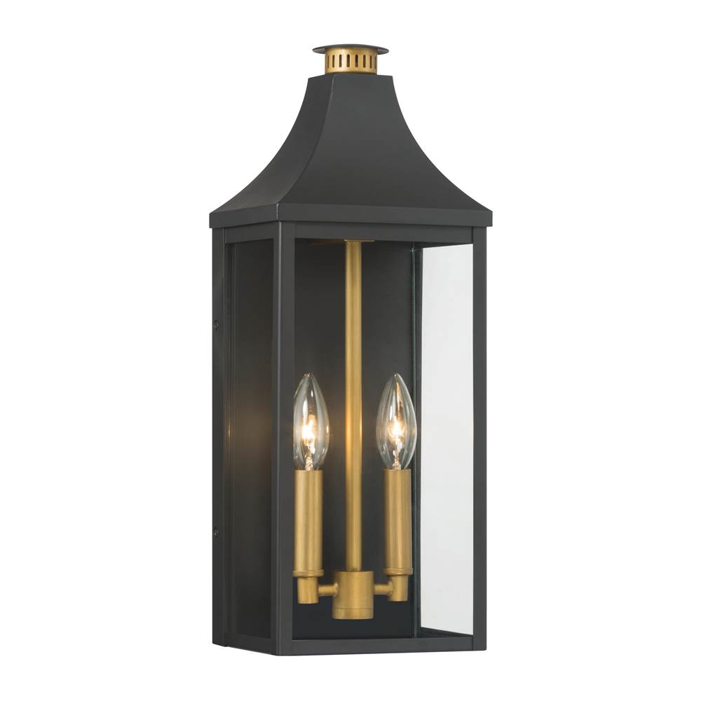 The Great Outdoors 78302-734 Dark Matte Black Hurstborne 18.25'' High 2-light Outdoor Lantern Image 1