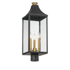 The Great Outdoors 78306-734 Dark Matte Black Hurstborne 25'' High 3-light Outdoor Post Lantern Image 5