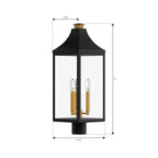 The Great Outdoors 78306-734 Dark Matte Black Hurstborne 25'' High 3-light Outdoor Post Lantern Image 2