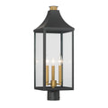 The Great Outdoors 78306-734 Dark Matte Black Hurstborne 25'' High 3-light Outdoor Post Lantern Image 1