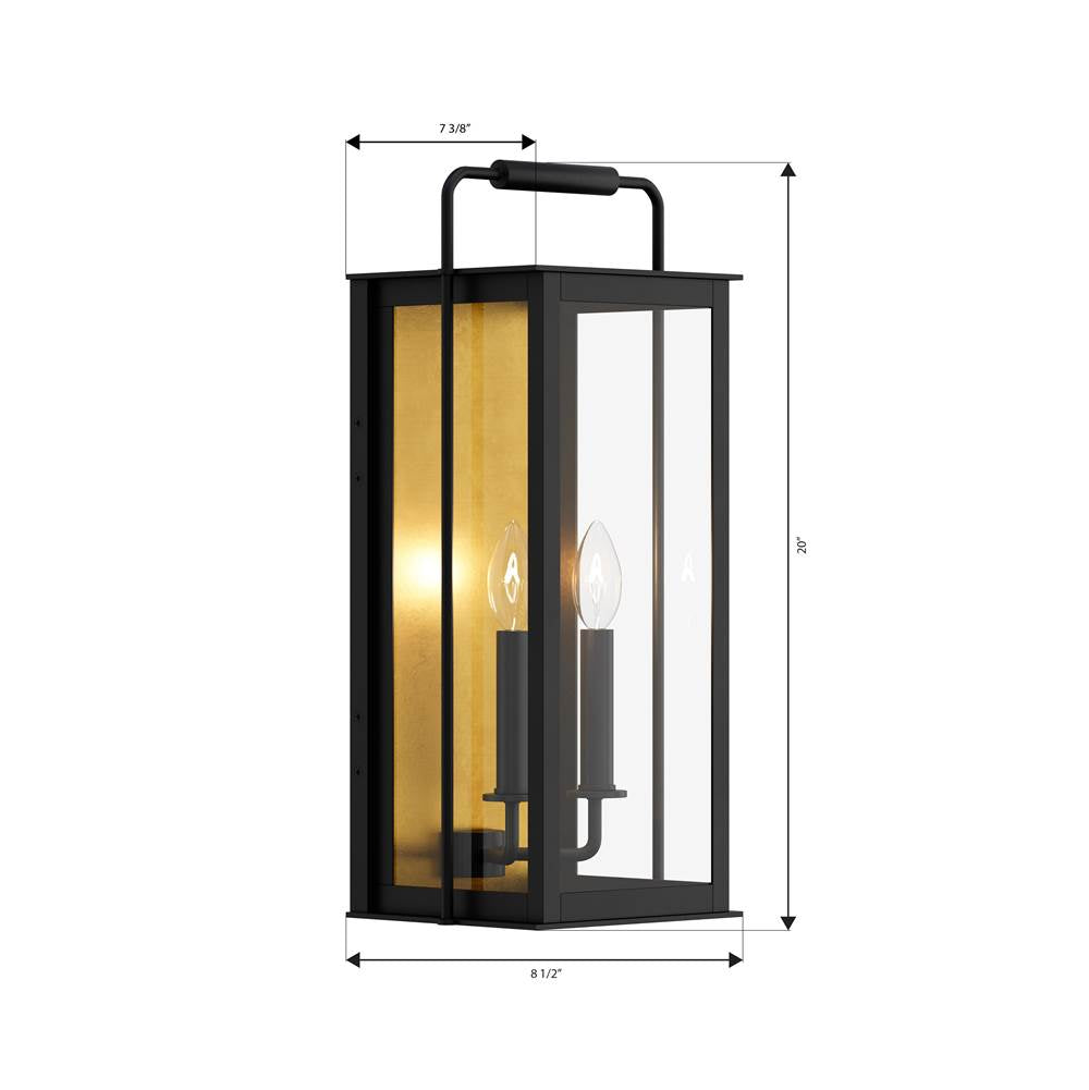 The Great Outdoors 78502-877 Sand Coal Black Aberdeen 20'' High 2-light Outdoor Wall Sconce Image 2