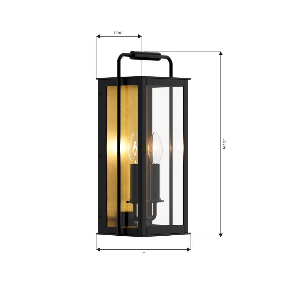 The Great Outdoors 78503-877 Sand Coal Black Aberdeen 16.5'' High 2-light Outdoor Wall Sconce Image 2