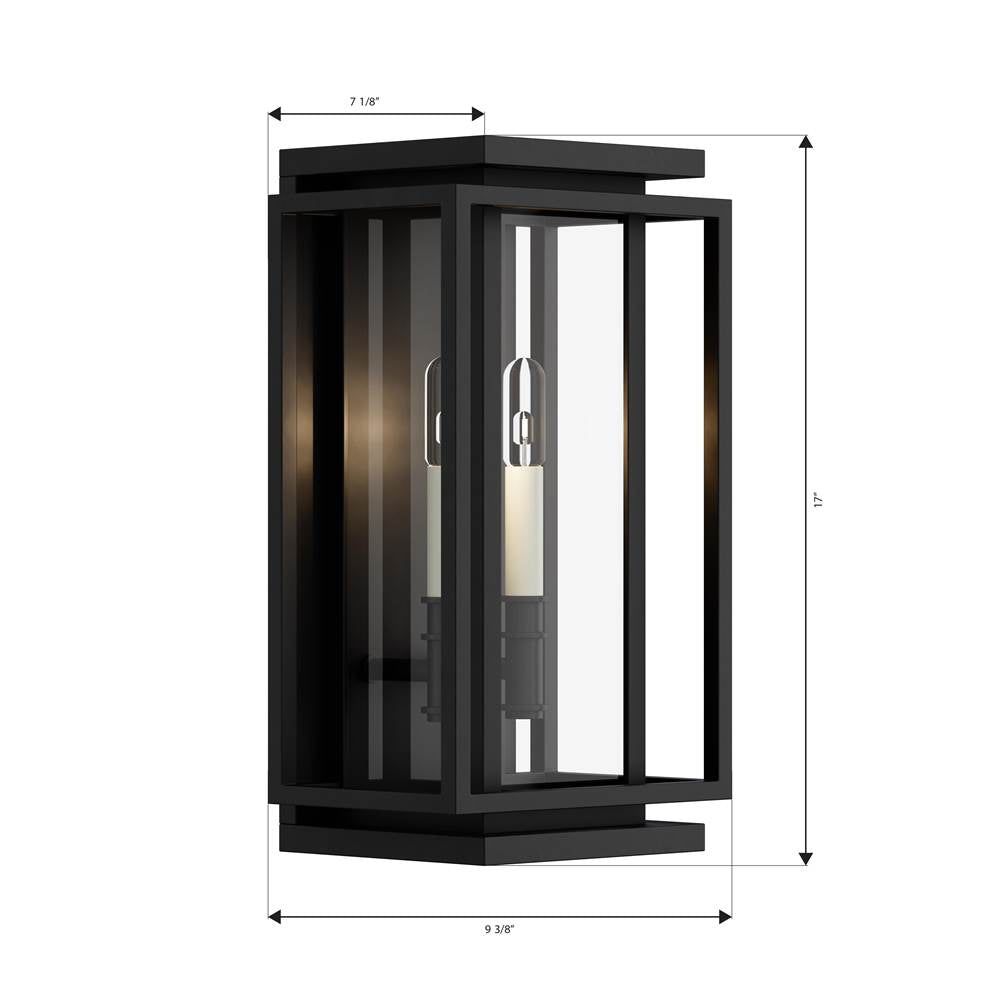 The Great Outdoors 78603-899 Dark Matte Black Stratford 17'' High 2-light Outdoor Wall Sconce Image 2