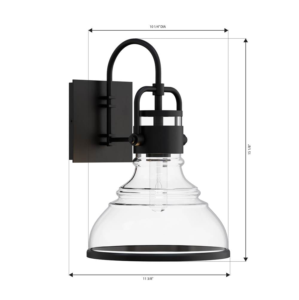 The Great Outdoors 78700-899 Dark Matte Black Calen 15.5'' High 1-light Outdoor Wall Sconce Image 2