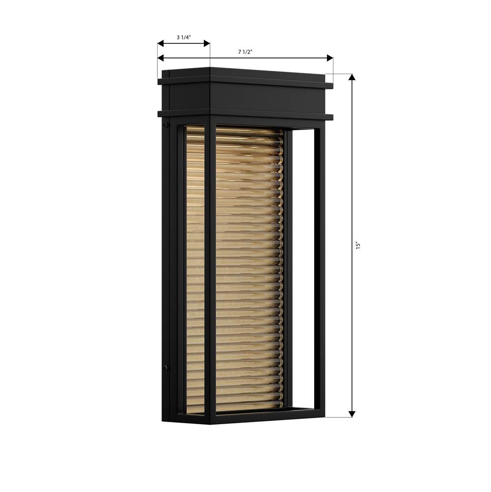 The Great Outdoors 79500-877-L Sand Coal Black Clyne 15'' High Led Outdoor Wall Sconce Image 2