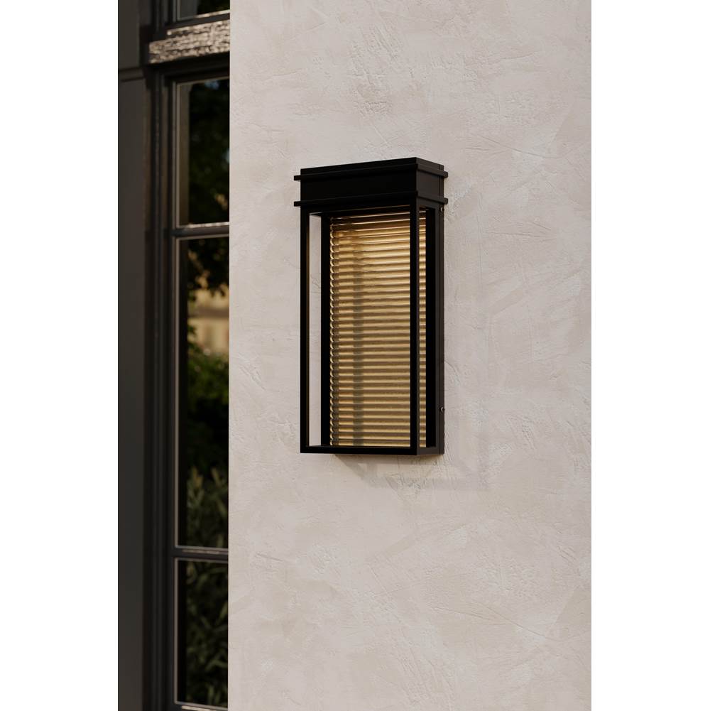 The Great Outdoors 79500-877-L Sand Coal Black Clyne 15'' High Led Outdoor Wall Sconce Image 3