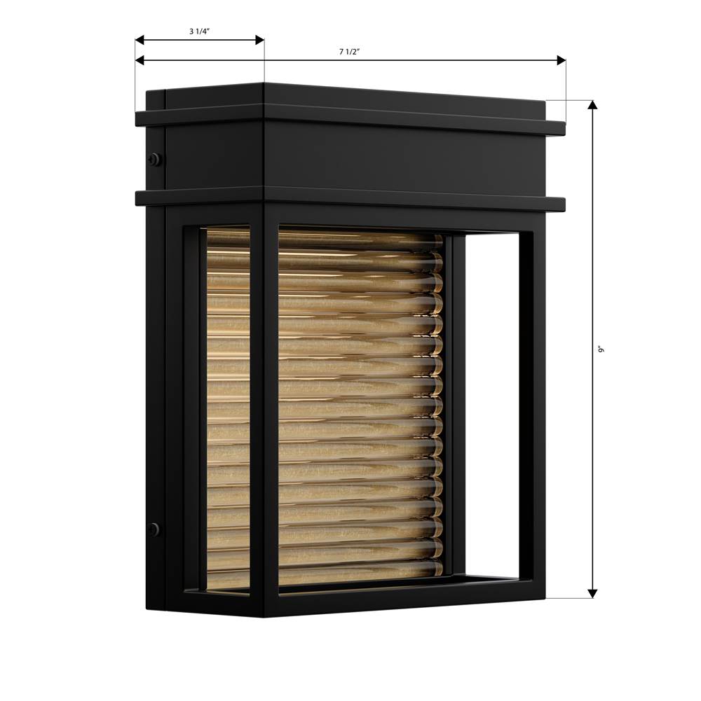 The Great Outdoors 79501-877-L Sand Coal Black Clyne 9'' High Led Outdoor Wall Sconce Image 2
