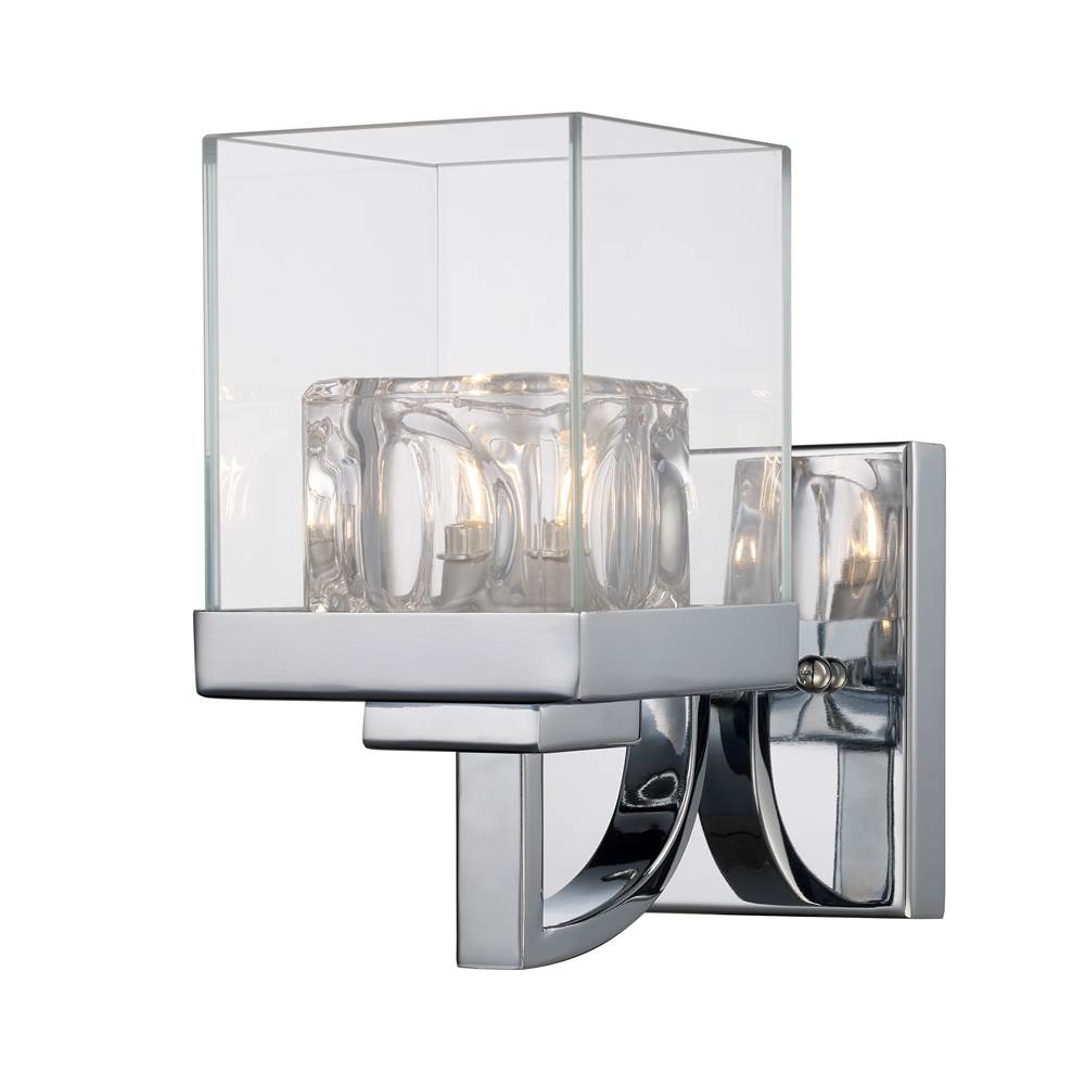 Trans Globe Lighting  1lt-bath Crys/cl Cube Gls-bn