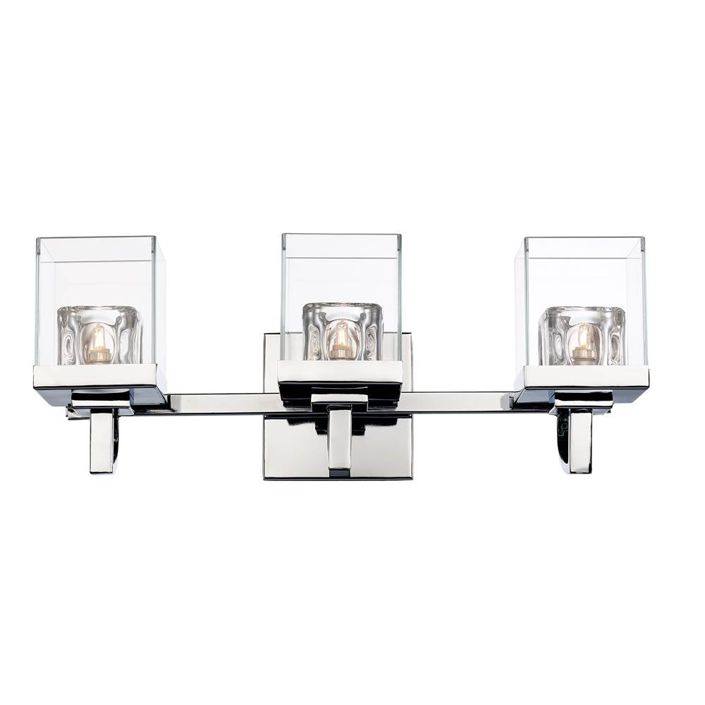 Trans Globe Lighting  3lt-bath Crys/cl Cube Gls-bn