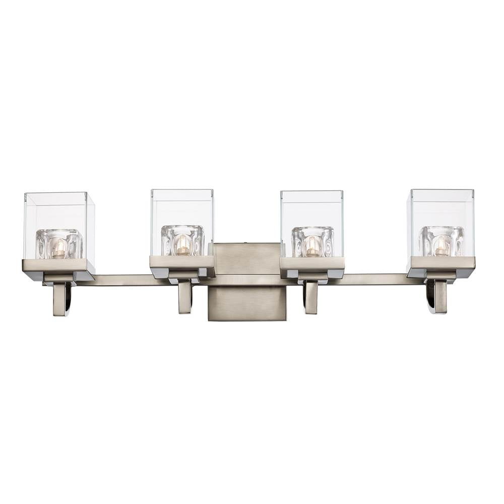 Trans Globe Lighting  4lt-bath Crys/cl Cube Gls-bn
