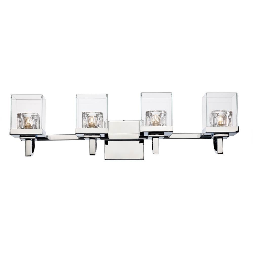 Trans Globe Lighting  4lt-bath Crys/cl Cube Gls-bn