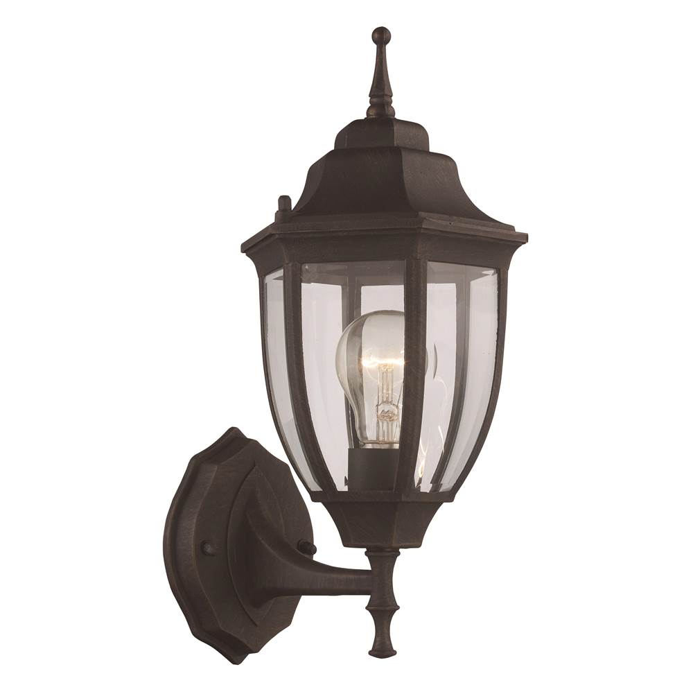 Trans Globe Lighting  1lt Wall Lantern Twin Pk Cl-bk