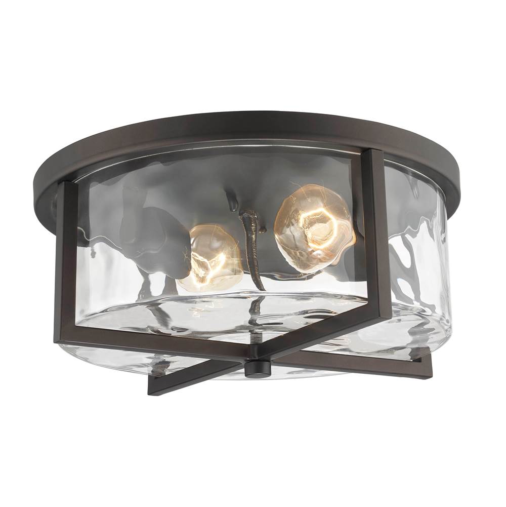 Trans Globe Lighting  2lt Flush-sq Frame Water Gls-r