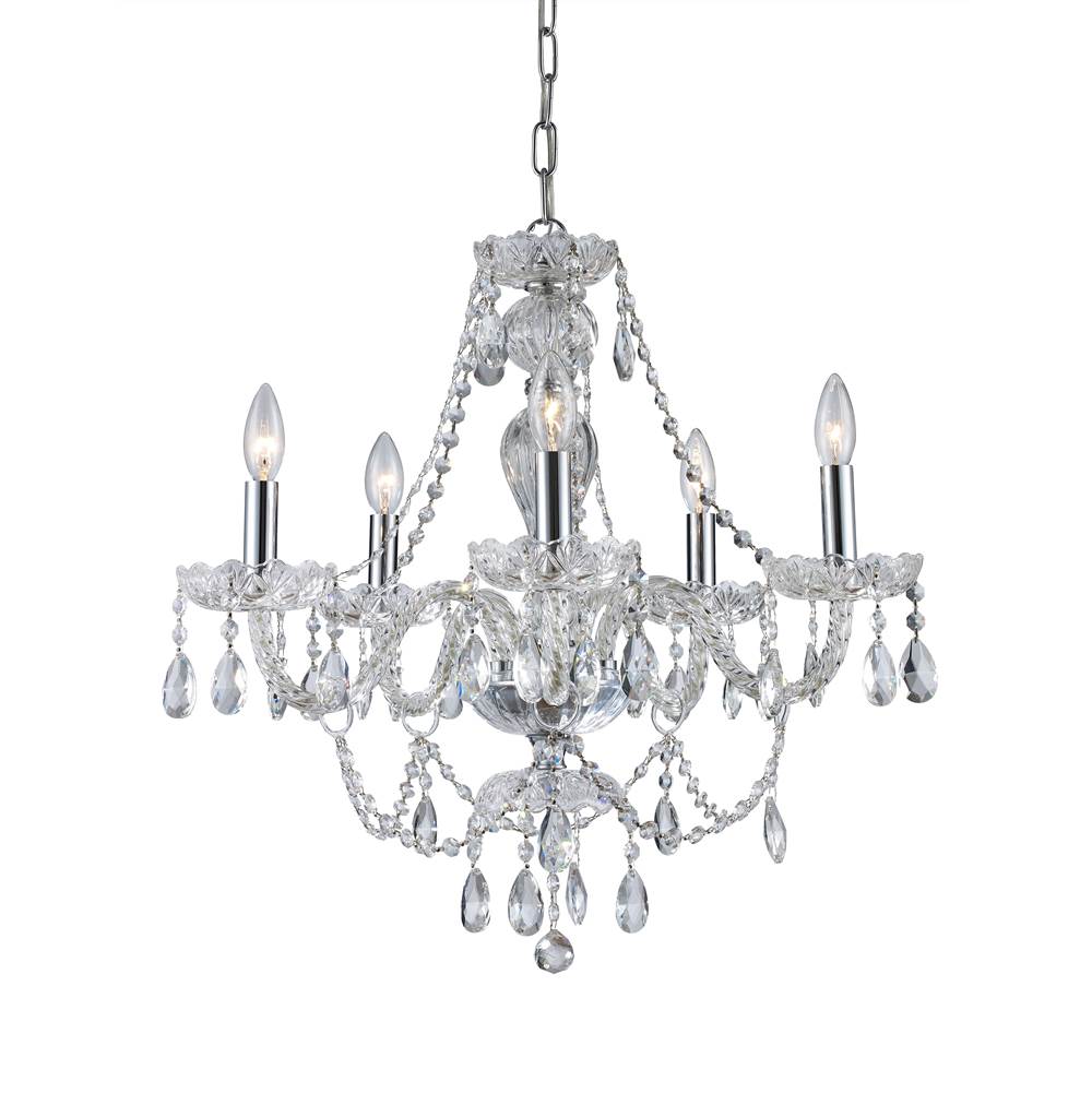 Trans Globe Lighting  5lt Chand Alexandria Crys-pc