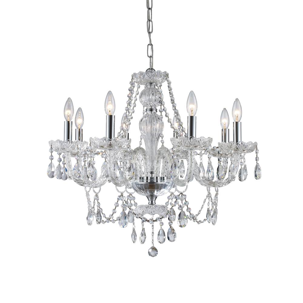 Trans Globe Lighting  8lt Chand Alexandria Crys-pc