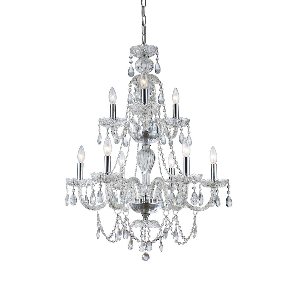 Trans Globe Lighting  9lt Chand Alexandria Crys-pc