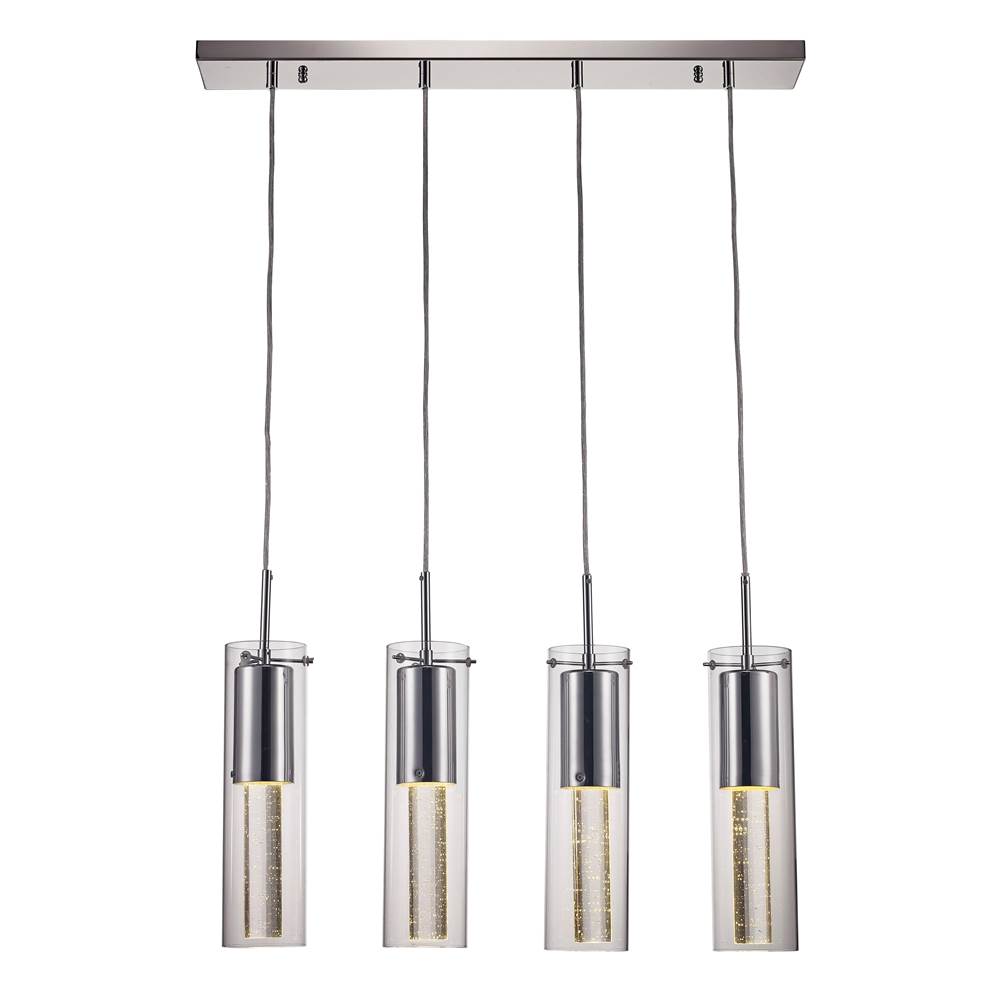 Trans Globe Lighting  4 Led Pendant-crys Tube Gls-pc