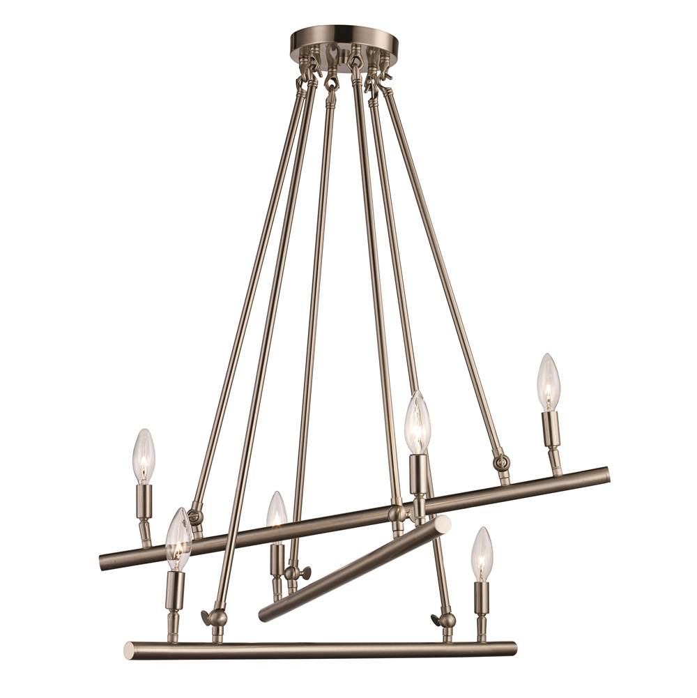 Trans Globe Lighting  6lt Pendant Bar Cross-bn