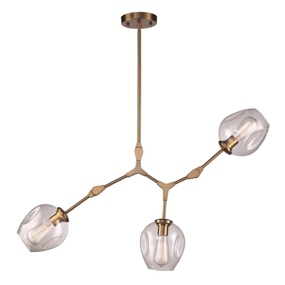 Trans Globe Lighting  3lt Pendant Web Cl Gls-ag