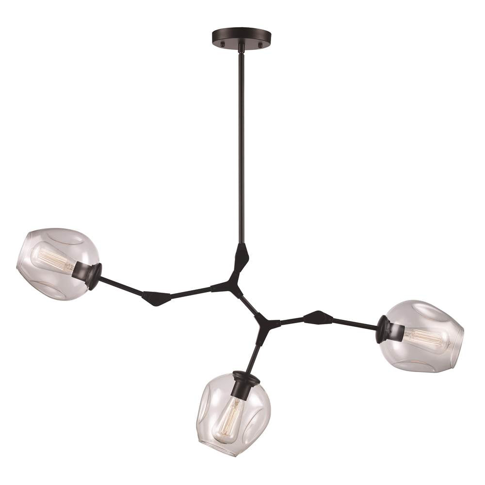 Trans Globe Lighting  3lt Pendant Web Cl Gls-ag
