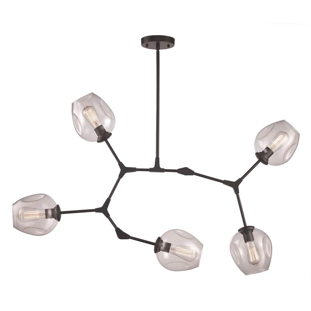 Trans Globe Lighting  5lt Pendant Web Cl Gls-ag