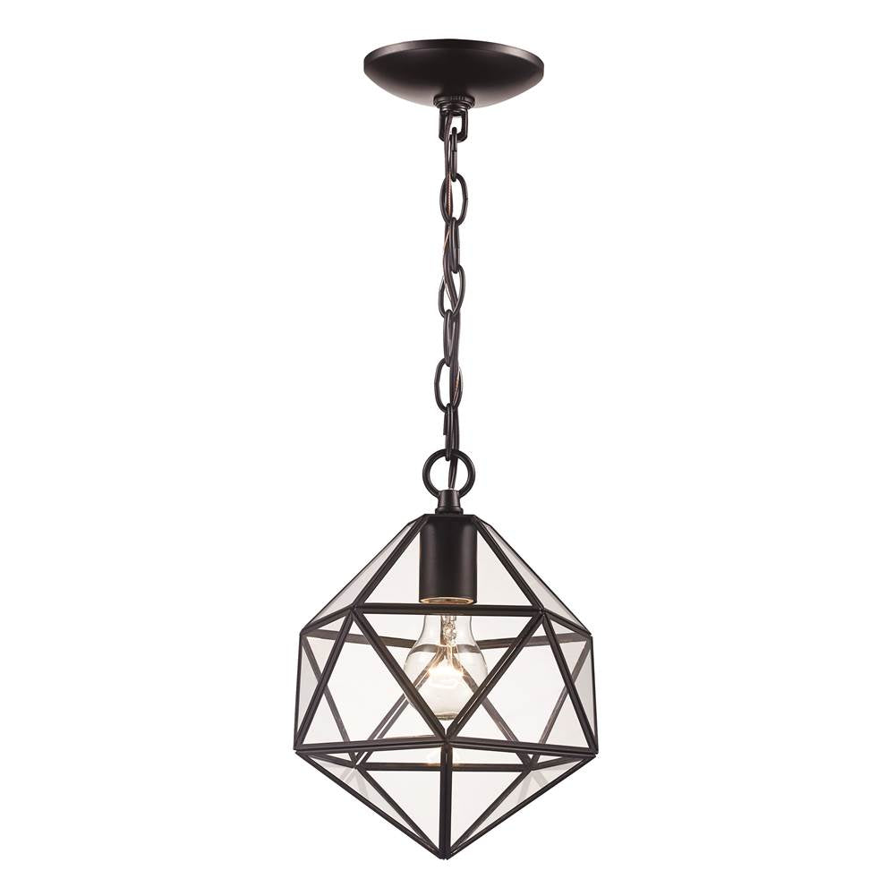 Trans Globe Lighting  1lt Pendant Clr Diamond Iron S