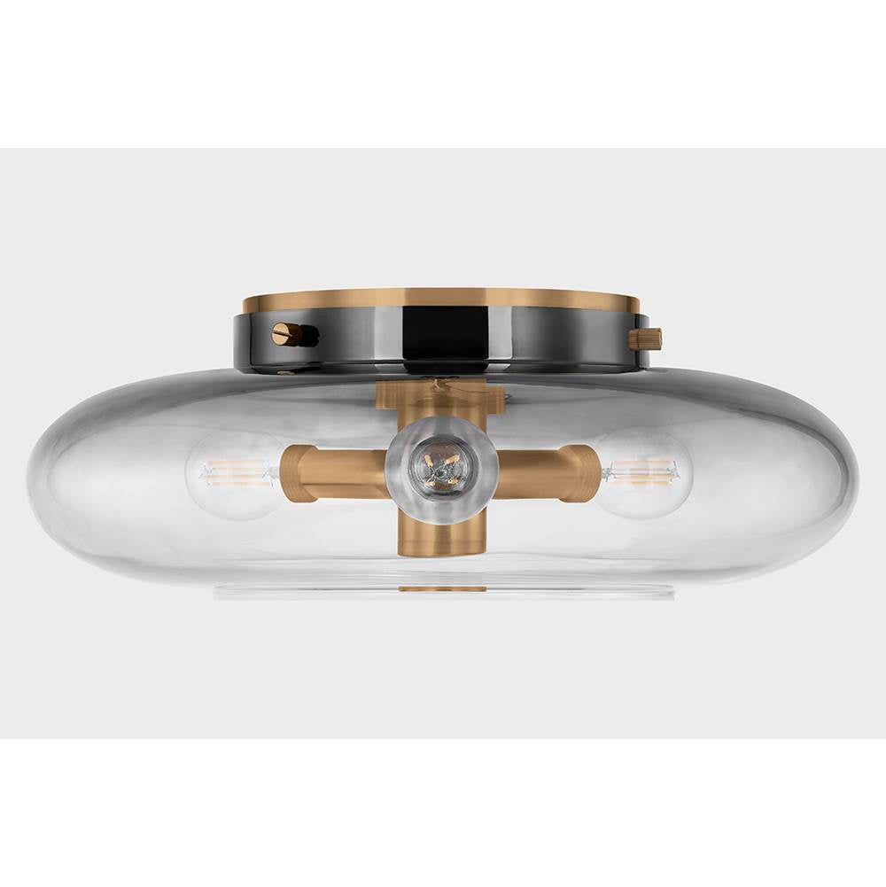Troy Lighting C2915-PBR Patina Brass Gunner Flush Mount Image 1