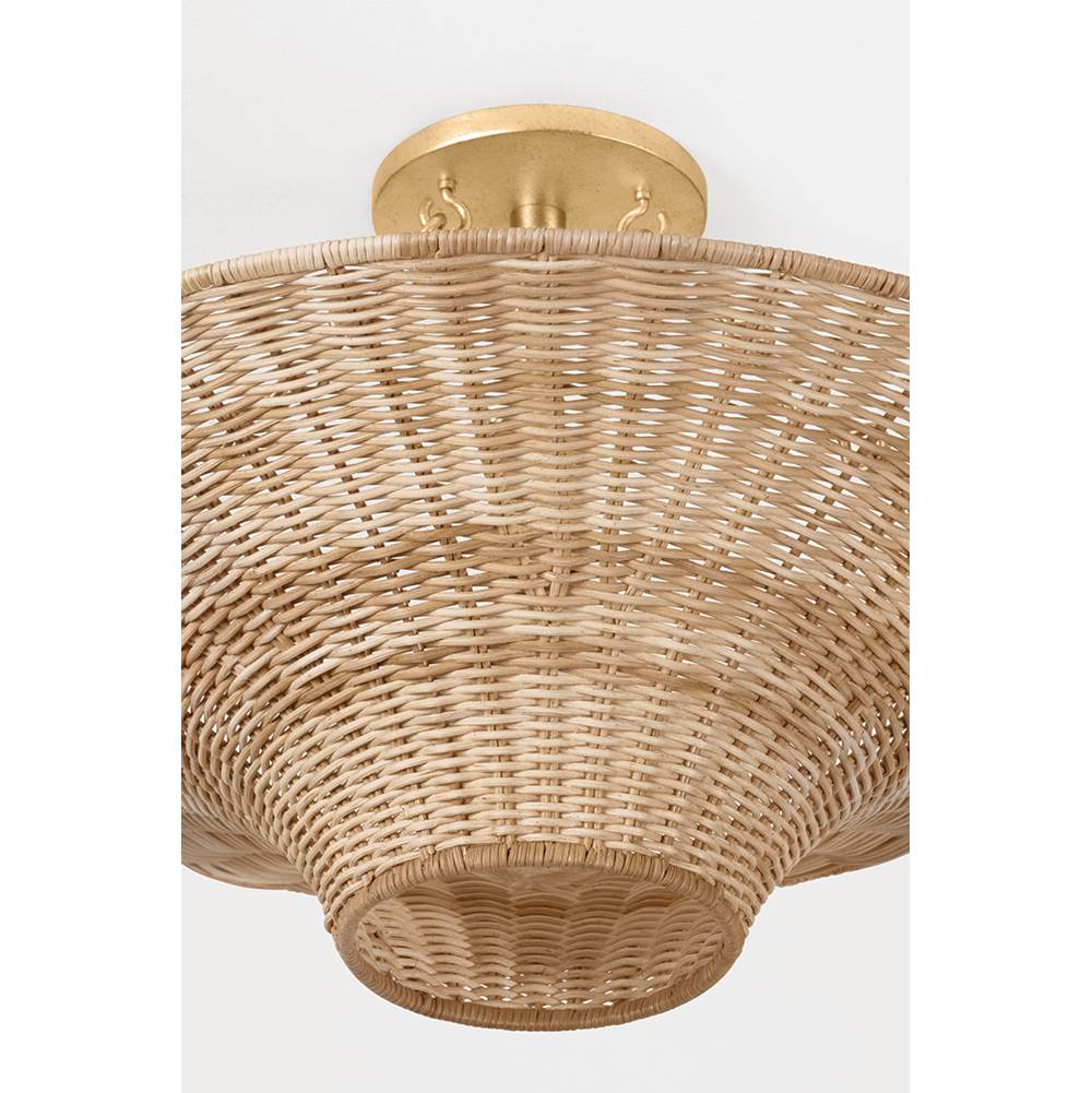 Troy Lighting C2425-VGL Vintage Gold Leaf Ketan Semi Flush Image 1